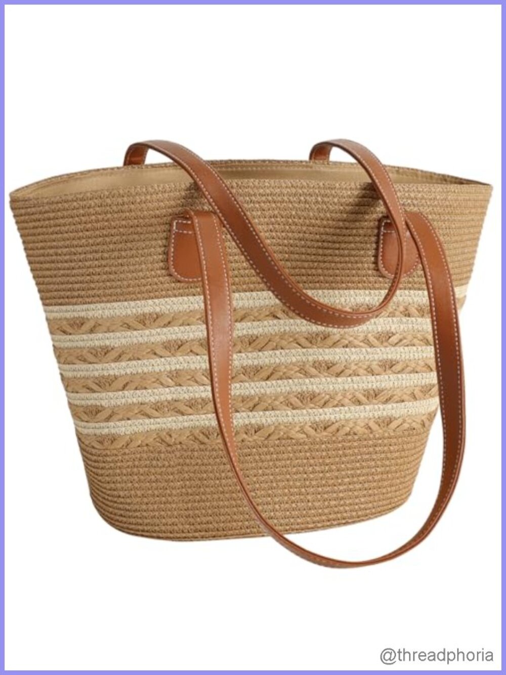 Pleneal Large Straw Tote Bag Shoulder Handbag Women Multi-Occasion